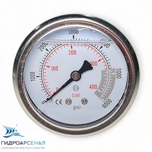 Манометр осевой Аквагид 0-600атм, 1/4ш, ф63мм.