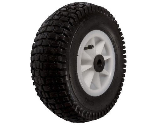 Колесо пневматическое D300/100, d20 симетрич. ступица пласт. (черное)