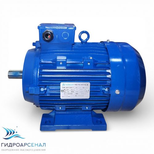 Электродвигатель Аквагид МS112M2-4 В34 5.5 КВт/1450 S1, вал D28мм, фланец 130мм синий.