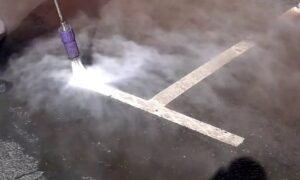Демаркировка дорожной разметки при помощи АВД